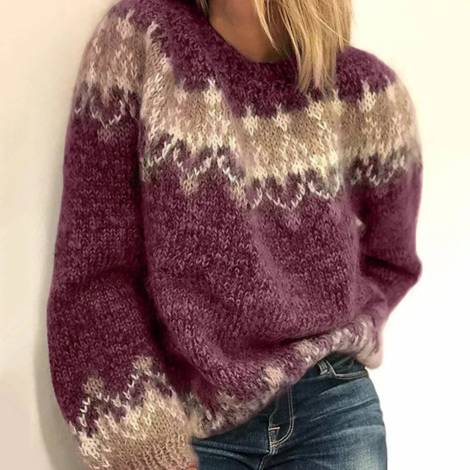 Durand™ | Pull Jacquard en Mohair Festif