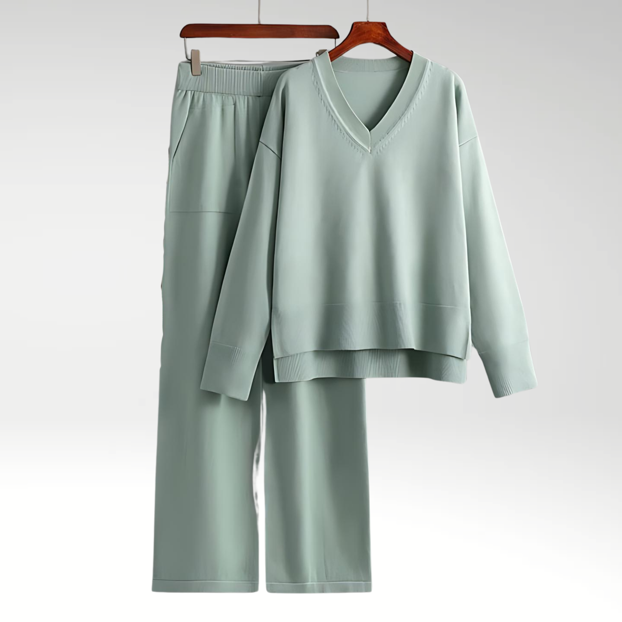 Durand™ | Luxe V-Neck Two Piece Set