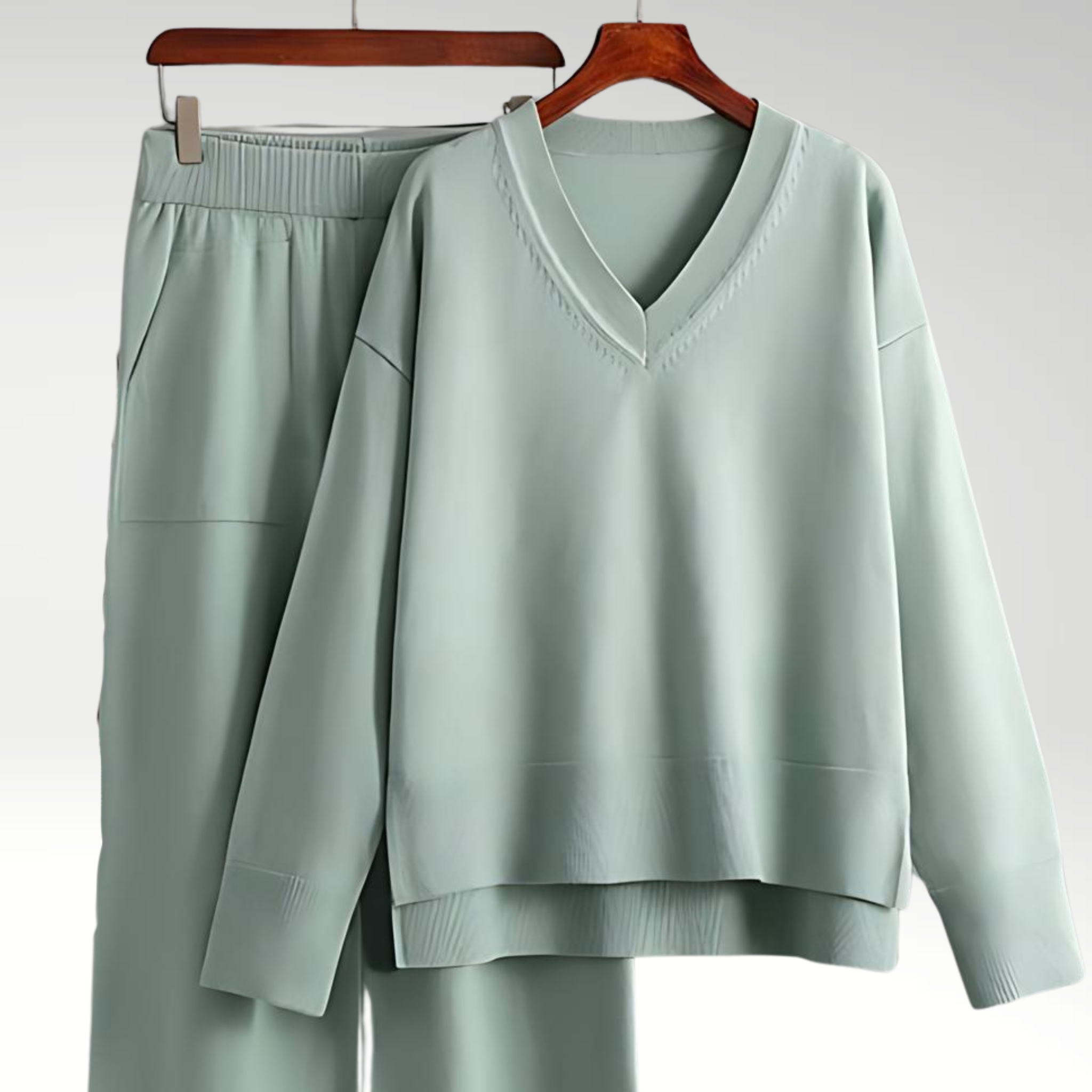 Durand™ | Luxe V-Neck Two Piece Set