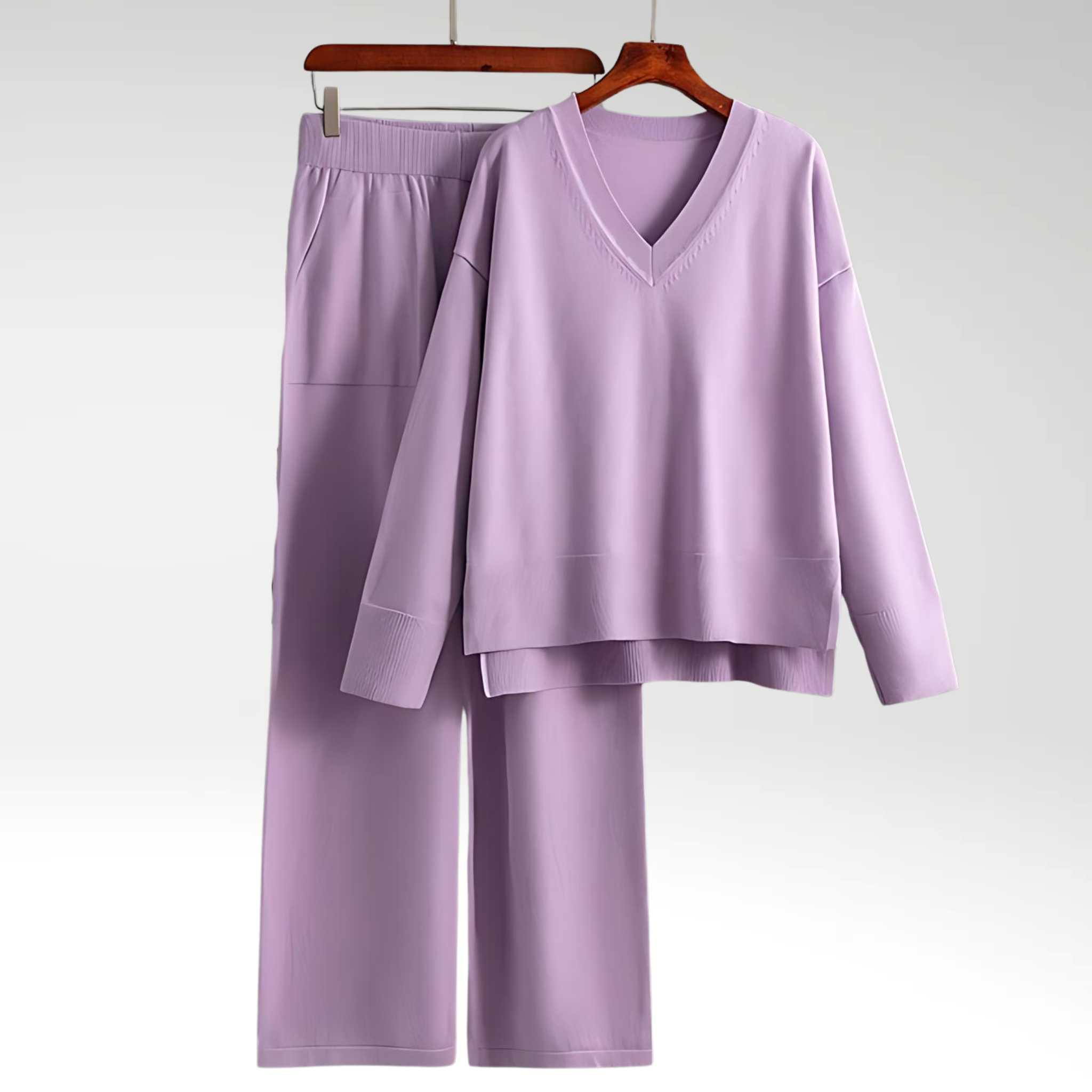 Durand™ | Luxe V-Neck Two Piece Set