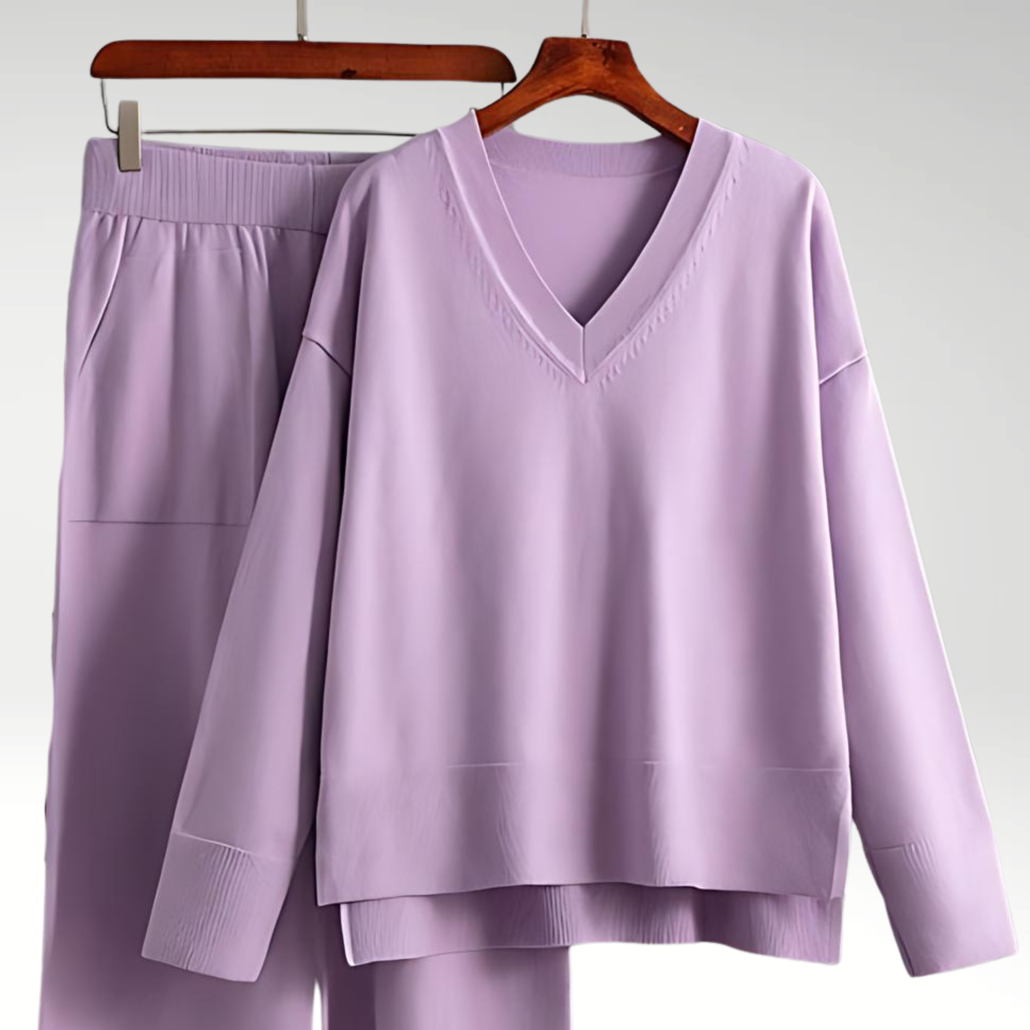 Durand™ | Luxe V-Neck Two Piece Set