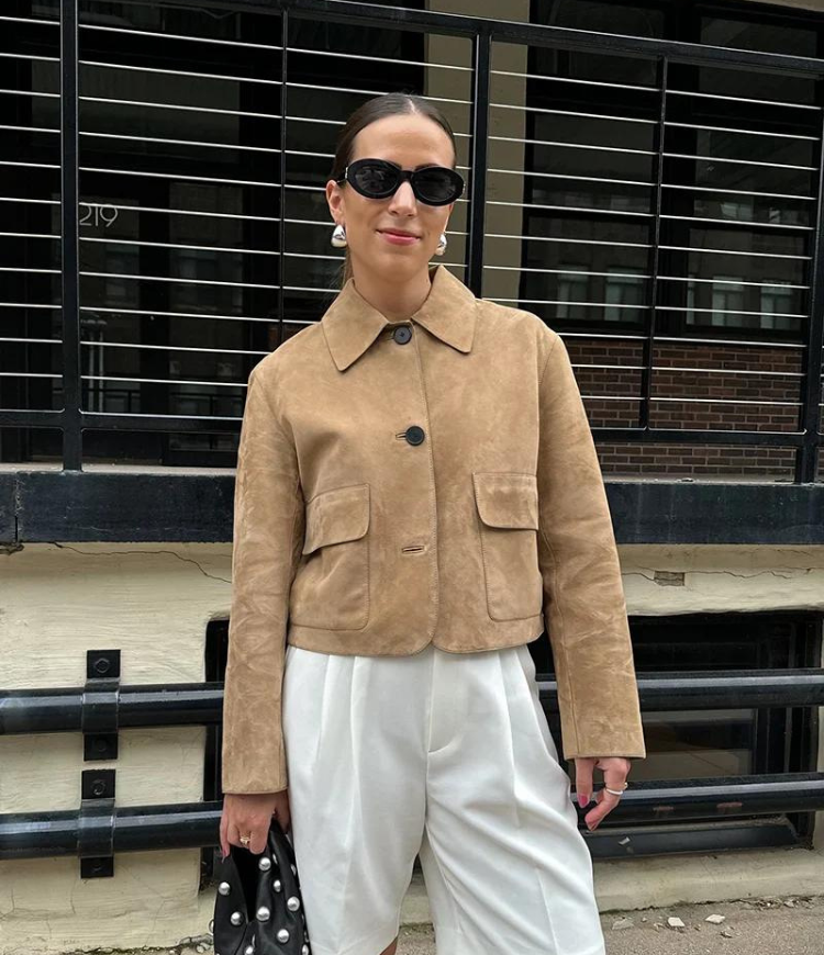 Durand™ | Veste en cuir beige