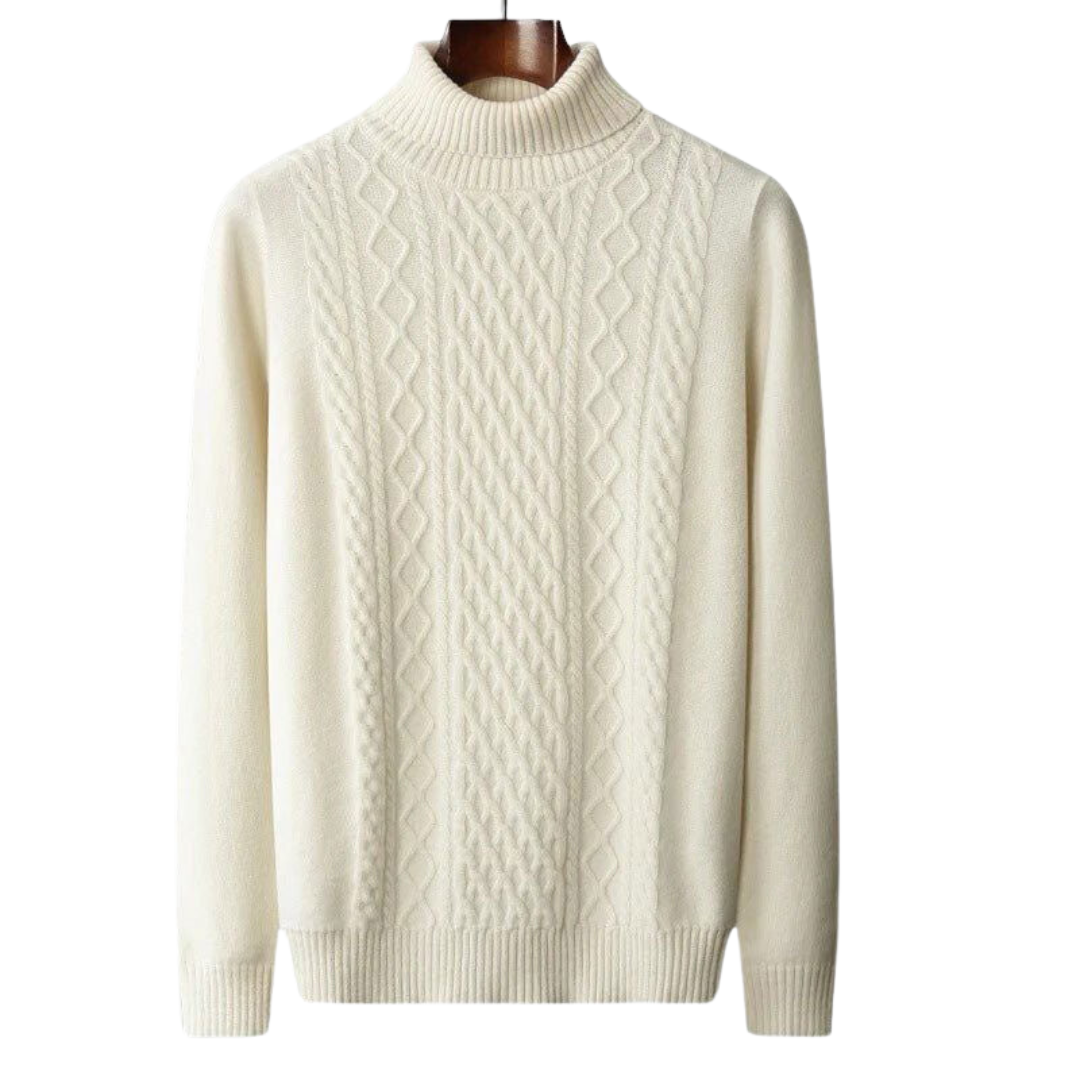 Durand™ | Pull en Laine Mérinos à Col Roulé Tricoté