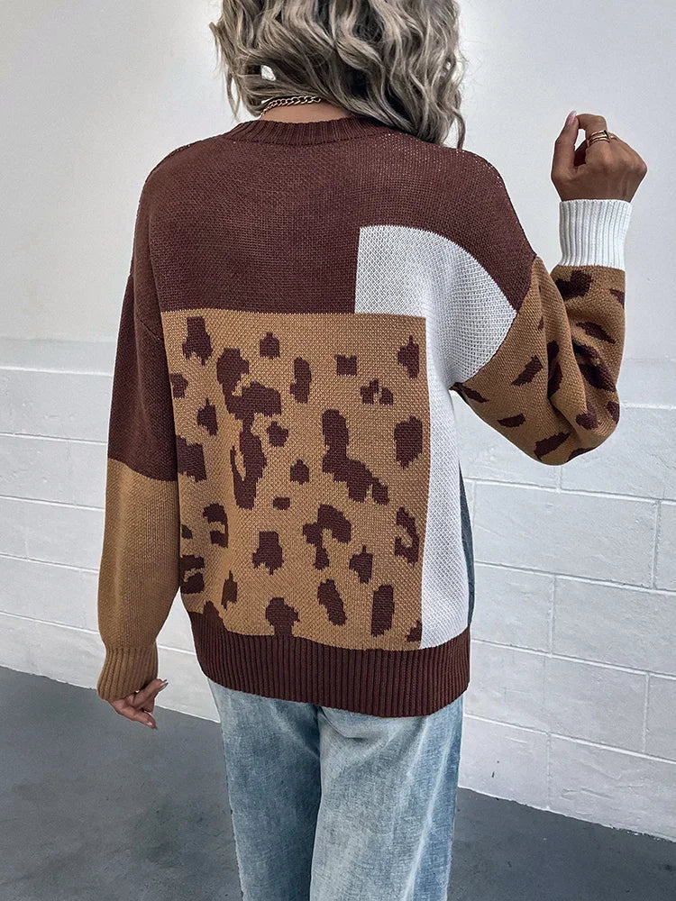 Durand™ | Pull Patchwork Léopard Vintage