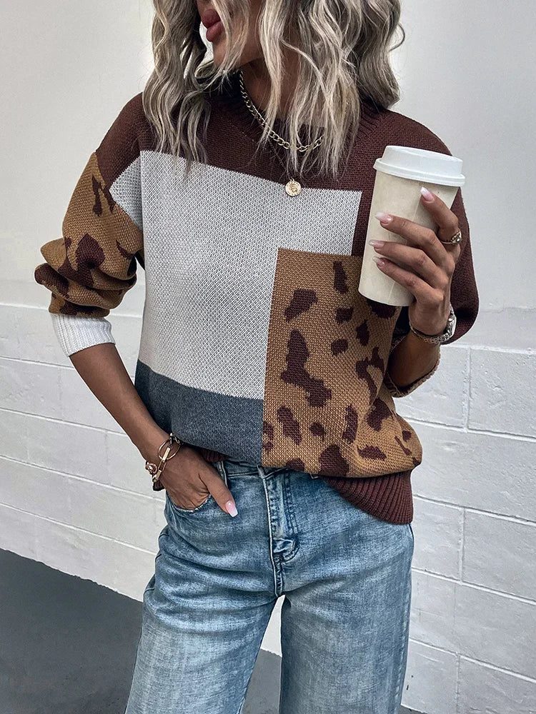Durand™ | Pull Patchwork Léopard Vintage