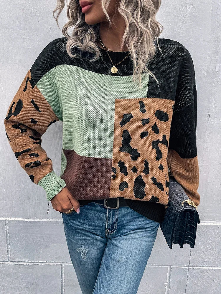 Durand™ | Pull Patchwork Léopard Vintage