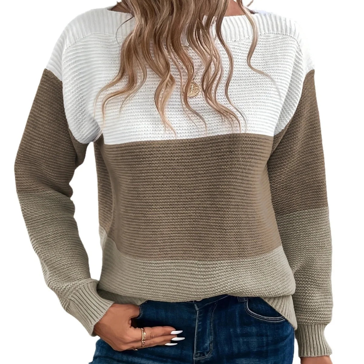 Durand™ | Élégant pull-over patchwork tricolore