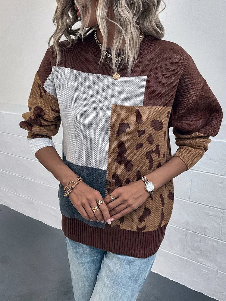 Durand™ | Pull Patchwork Léopard Vintage