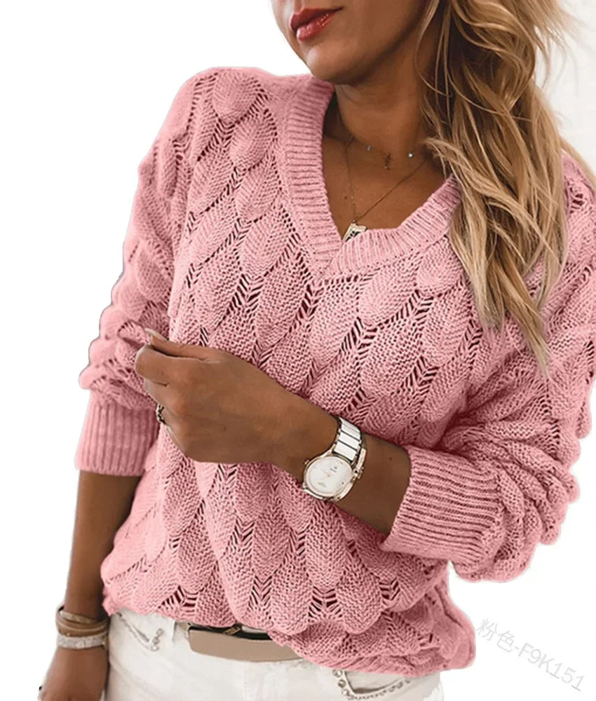Durand™ | Pull Décontracté à Col V Ajouré