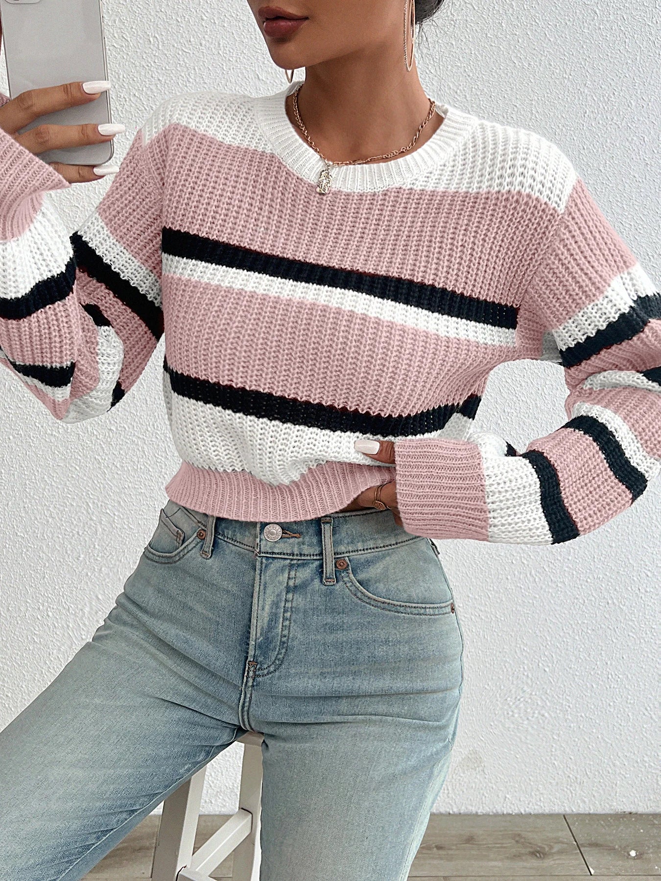 Durand™ | Pull Tricoté à Épaules Tombantes