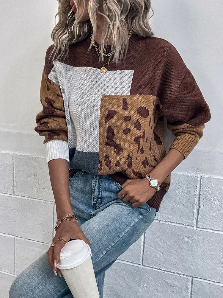Durand™ | Pull Patchwork Léopard Vintage