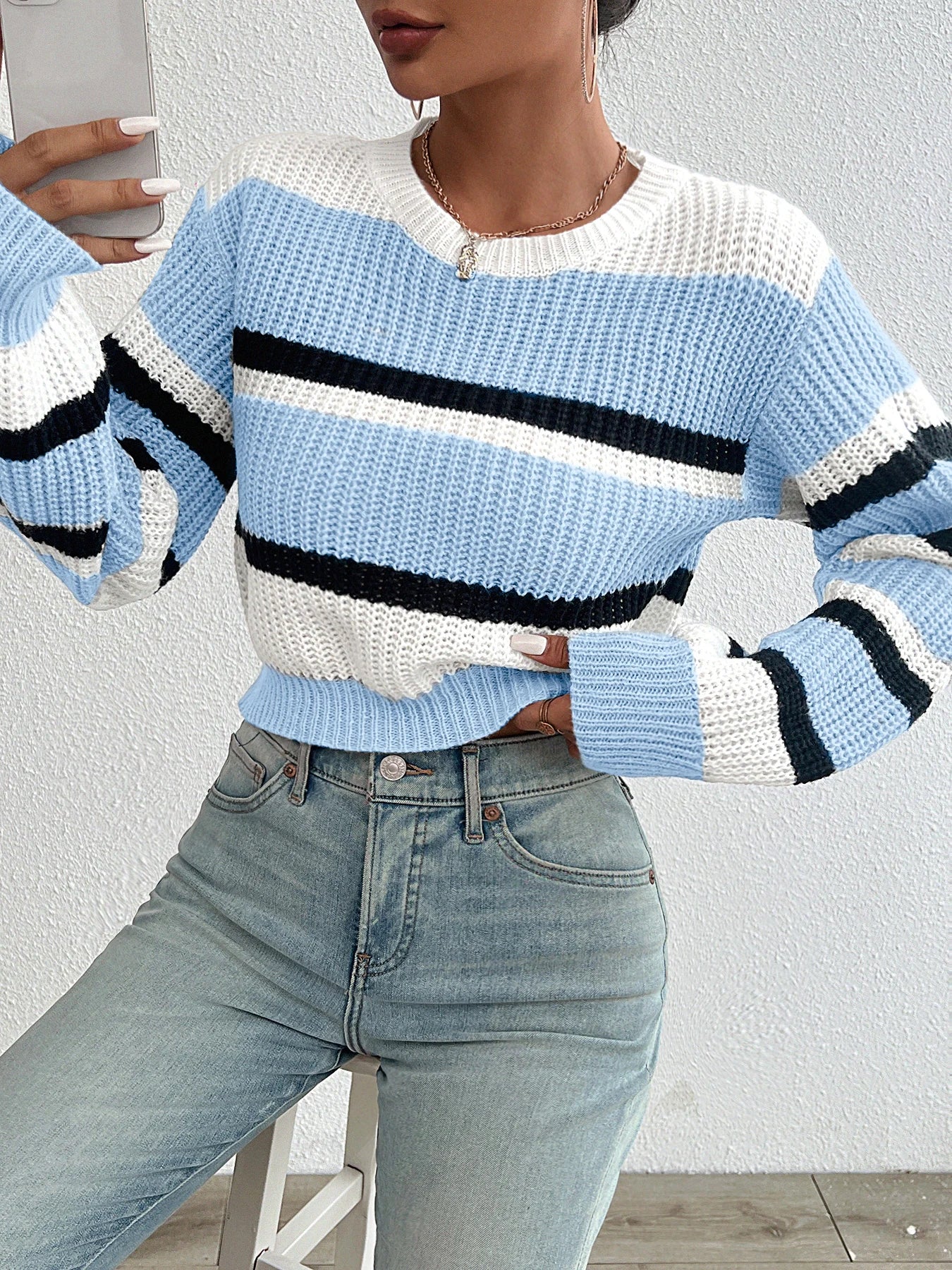 Durand™ | Pull Tricoté à Épaules Tombantes