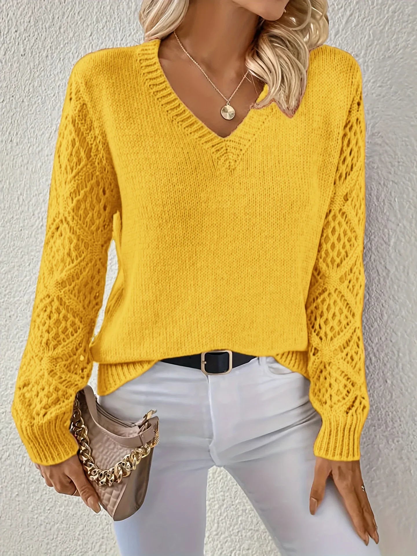 Durand™ | Pull Décontracté à Col V en Maille