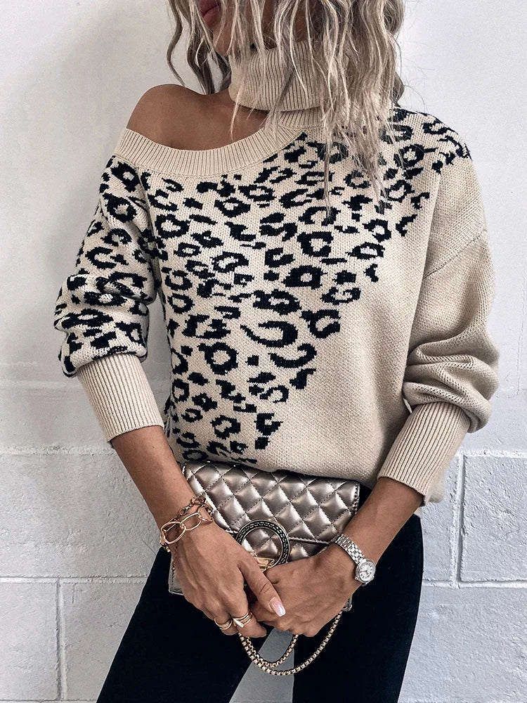 Durand™ | Pull Léopard à Épaules Tombantes