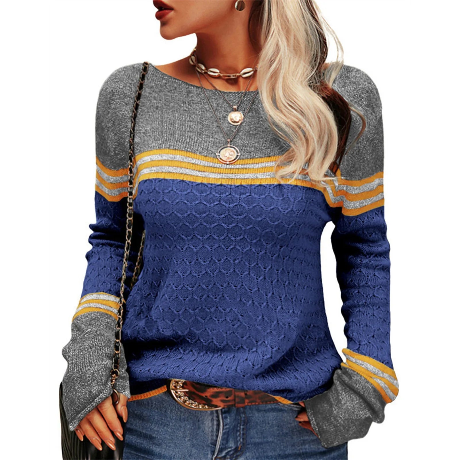 Durand™ | Pull Tricoté à Rayures Décontracté