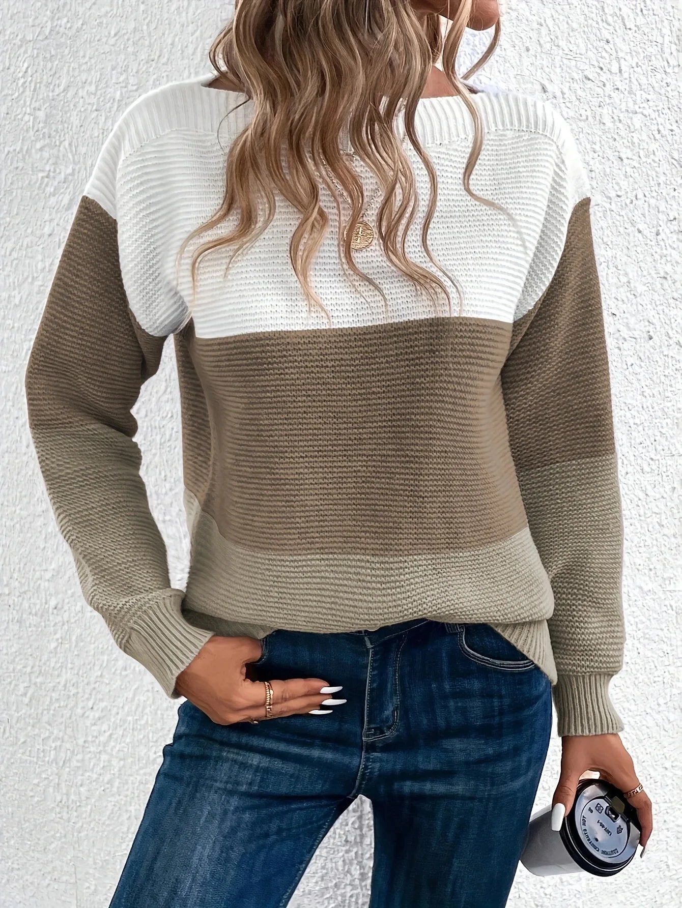 Durand™ | Élégant pull-over patchwork tricolore