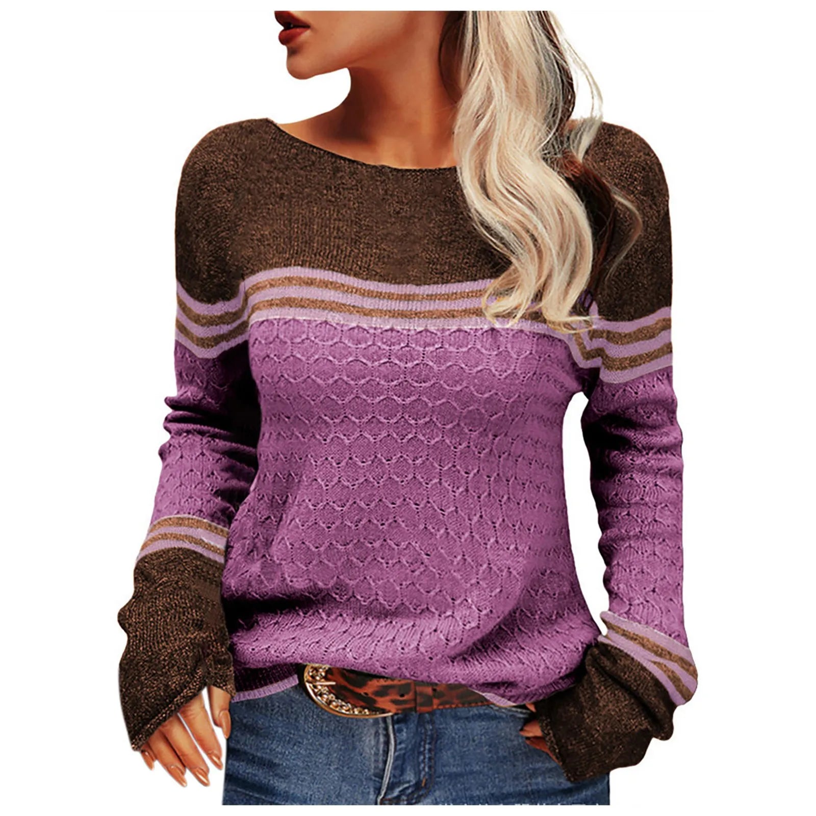 Durand™ | Pull Tricoté à Rayures Décontracté