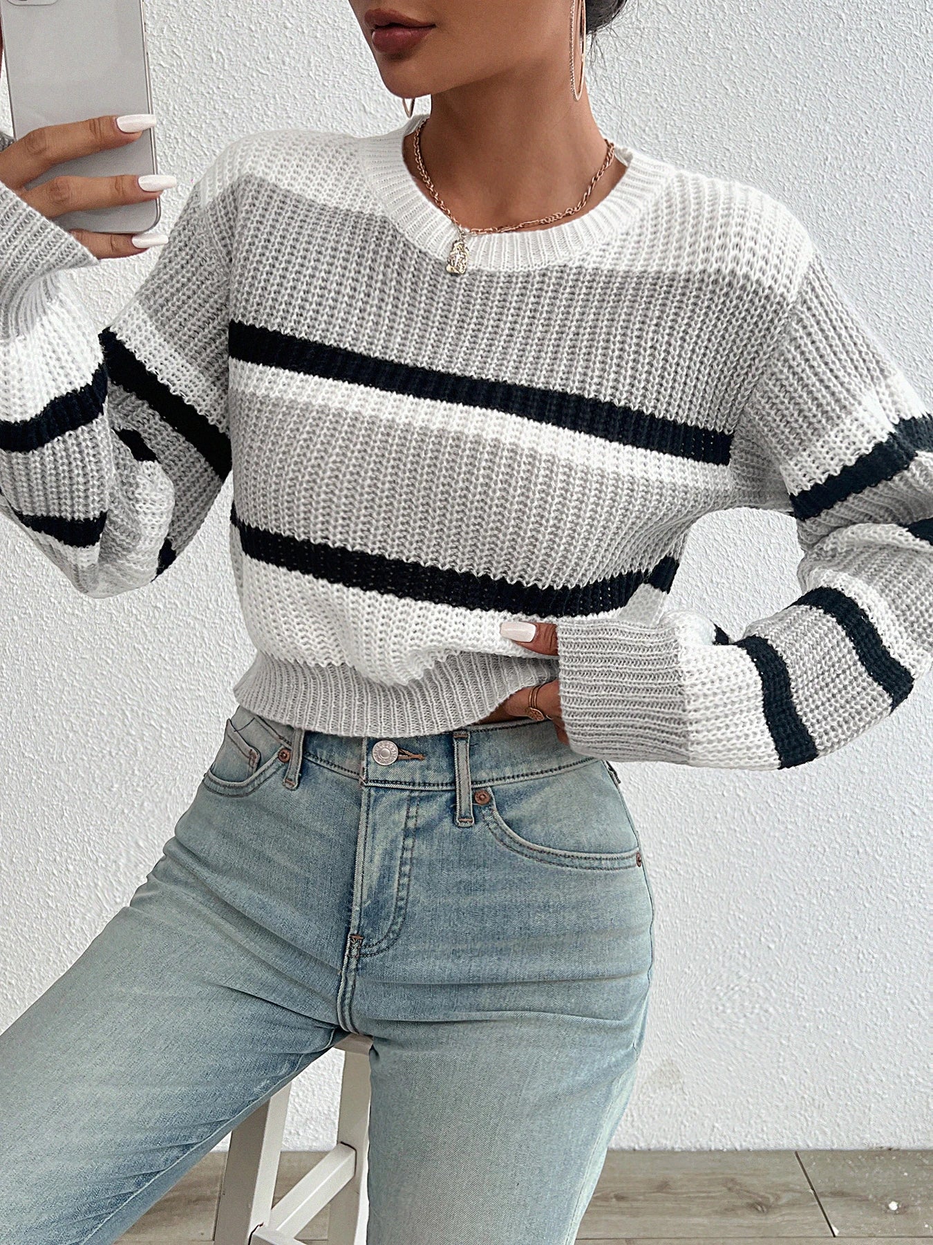 Durand™ | Pull Tricoté à Épaules Tombantes