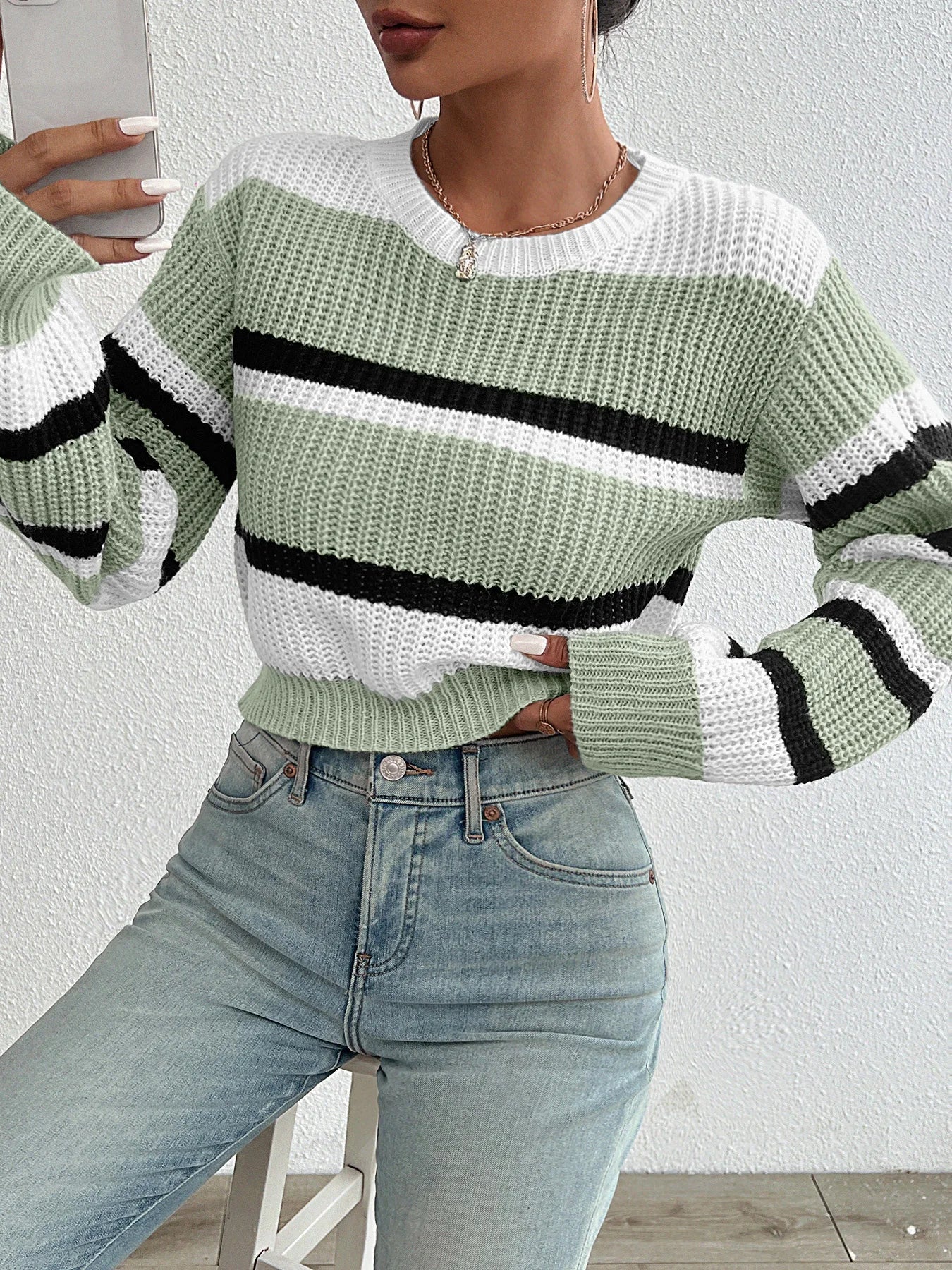 Durand™ | Pull Tricoté à Épaules Tombantes