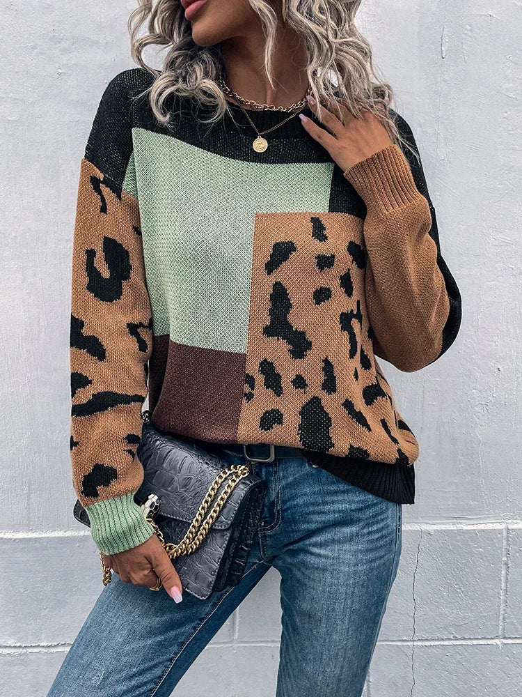 Durand™ | Pull Patchwork Léopard Vintage